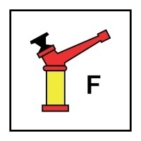 Знак Лафетный ствол для пены (Foam monitor)