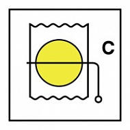 Знак Противопожарная заслонка для грузовых помещений (Fire damper for cargo spaces)