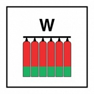 Знак Стационарная батарея водяного пожаротушения (Fixed water fire extinguishing battery)