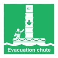 Знак Эвакуационный желоб (с надписью) ИМО (Evacuation chute IMO)