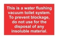 Знак Туалет с вакуумной системой смыва ИМО (This is a water flushing vacuum toilet system IMO)