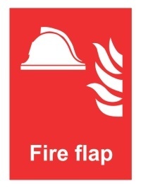 Знак Пожарная заслонка (с подписью) (Fire flap)