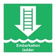 Знак Посадочный штормтрап с надписью, ИМО (Embarkation ladder IMO)