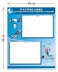 Стенд Расписание кружков и секций 60х40см (2 кармана А4)