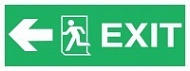 Знак Направление к эвакуационному выходу налево (Exit left (with arrow) IMO)