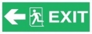 Знак Направление к эвакуационному выходу налево (Exit left (with arrow) IMO)