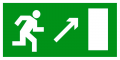 Эвакуационный знак Направление к эвакуационному выходу направо вверх E05