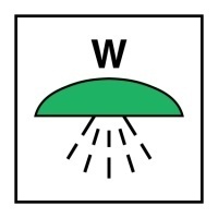 Знак Помещение или группа помещений, защищенных системой водяного пожаротушения (Space or group of spaces protected by fire extinguishing water system)