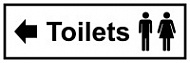 Знак Туалеты налево ИМО (Toilets sign with arrow left IMO)