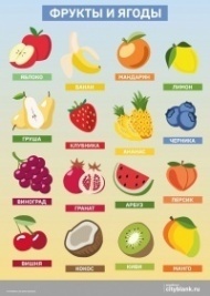 Плакат Фрукты и ягоды, А2
