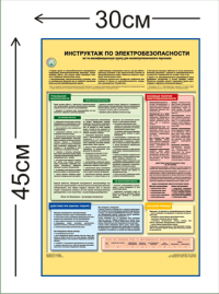 Стенд Инструктаж по электробезопасности на I-ю квалификационную группу для неэлектротехнического персонала 45х30см (1 плакат)