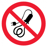 Запрещающий знак Запрещается пользоваться электронагревательными приборами P25