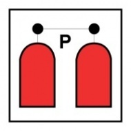 Знак Станция пожаротушения порошком ИМО (Powder release station IMO)