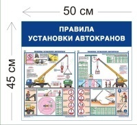 Стенд Правила установки автокранов 50х45см (2 плаката)