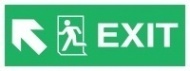 Знак Направление к эвакуационному выходу налево вверх ИМО (Exit left/up IMO)