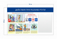 Стенд «Действия при разливе ртути» (1 карман А4 + 1 плакат)
