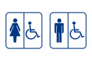Комплект наклеек для туалета для инвалидов 2 шт. (20х20 см/шт.) синий