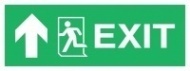 Знак Направление к эвакуационному выходу прямо ИМО (Exit up. Left arrow IMO)