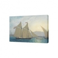 Картина на холсте Парусник и лодка, 100х80 см
