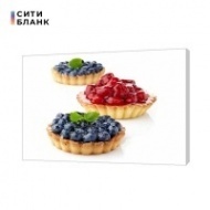 Картина на холсте Пирожные с фруктами, 50х70 см