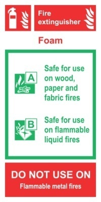 Знак Пенный огнетушитель (с инструкцией) (Fire extinguisher (Foam))