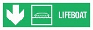 Знак Направление к спасательной шлюпке вниз ИМО (Lifeboat down IMO)
