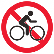 Запрещающий знак Вход с велосипедами (самокатами) запрещен
