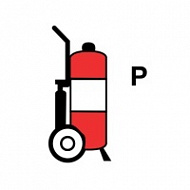 Знак Колёсный порошковый огнетушитель (Powder wheeled fire extinguisher)