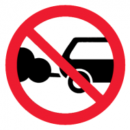 Запрещающий знак Стоянка с работающим двигателем запрещена P38