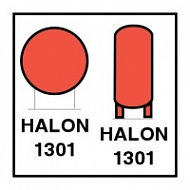Знак Баллоны с галоном 1301, расположенные в защищенном помещении ИМО (Halon 1301 bottles in protected area IMO)